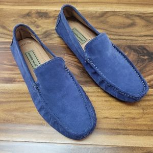 Blue suede driving shoes, loafers